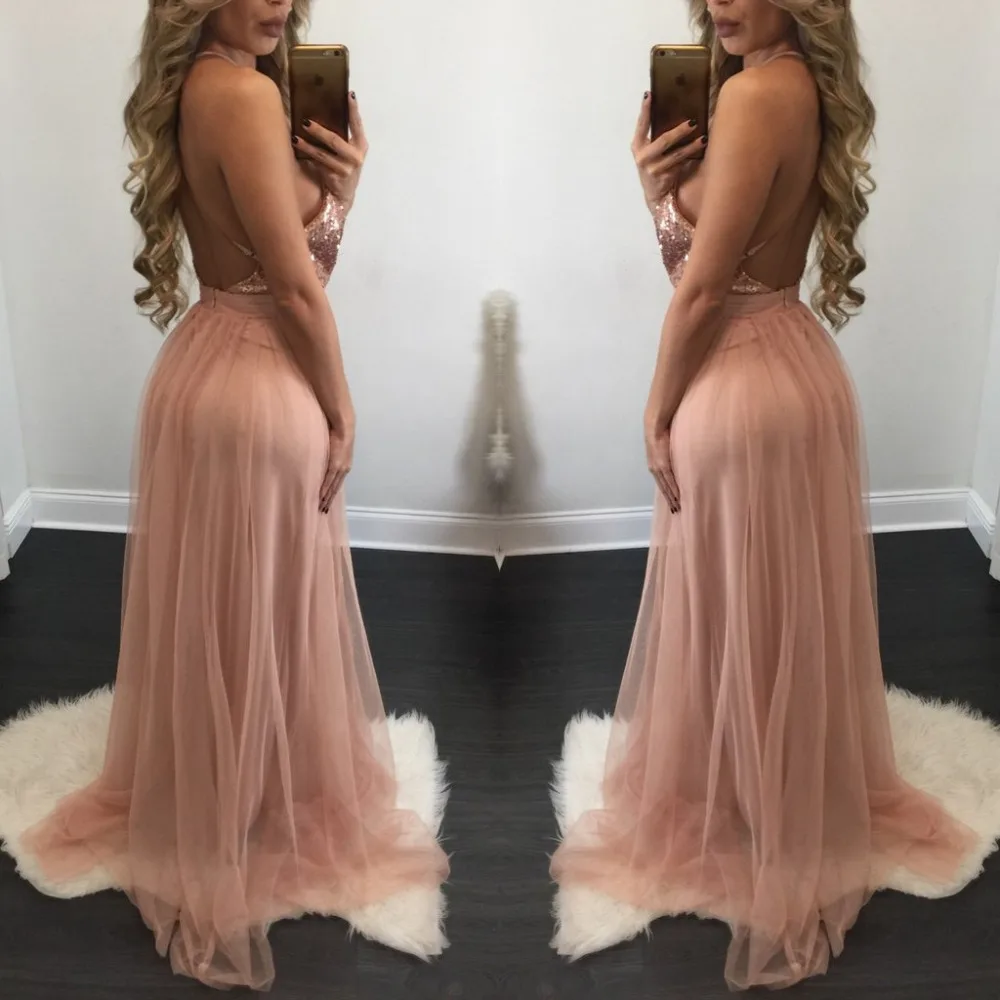 Женское платье макси COSYGAL вечернее длинное с блестками и кисточками вечерние