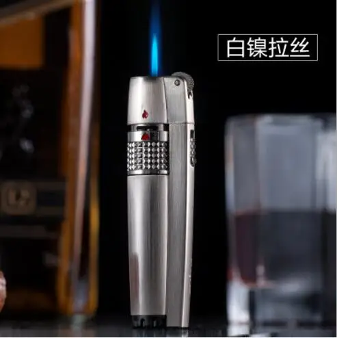 Оригинальная упаковочная Зажигалка zobo blue jet, ветрозащитная газовая надувная Зажигалка прямого огня, металлическая шлифовальная Зажигалка для сигар - Цвет: white