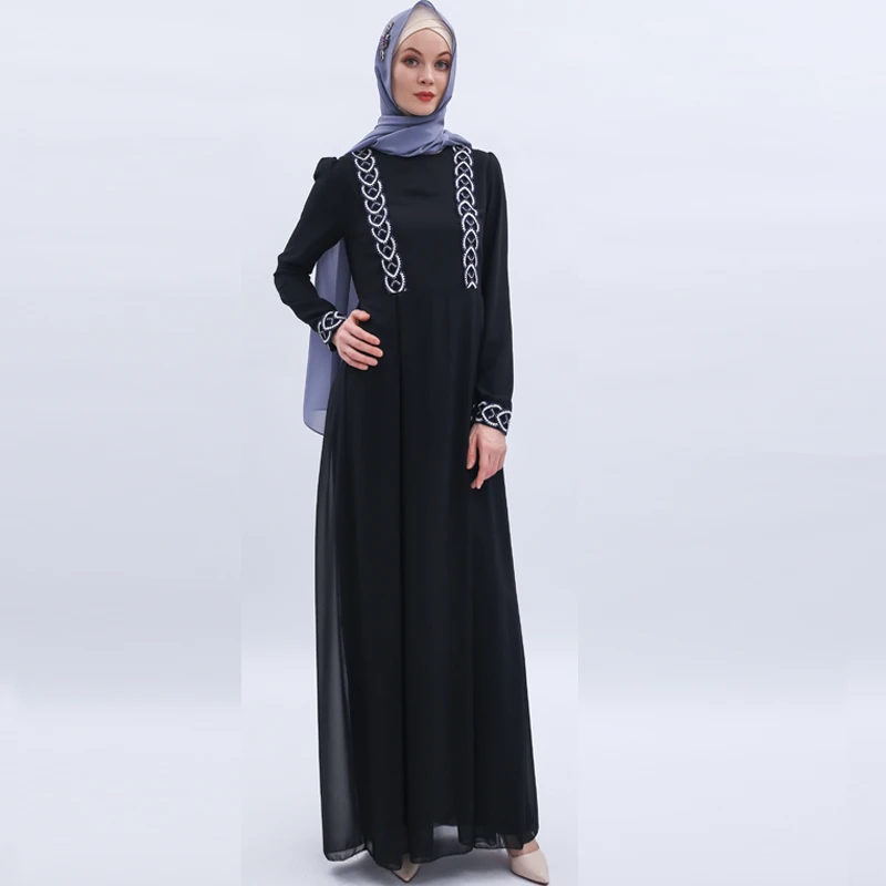 Мусульманское платье в турецком стиле женское кружевное с вышивкой Caftan большой