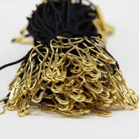 in stock Good quality black white hang tag string apparel price cord for garment gold pear shaped safety pin 1000pcs lot | Канцтовары