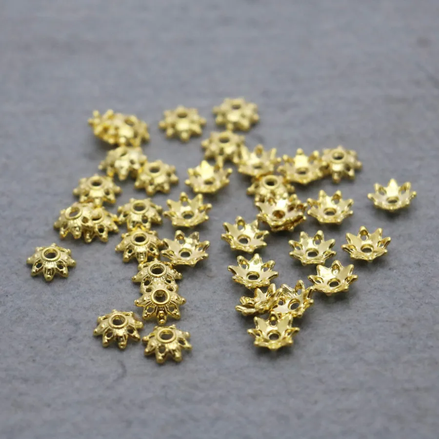 100PCS Fittings for Accessory Snap button Metal Gold-Color DIY Separator beads 8mm Machining metal parts Jewelry Making Design | Украшения