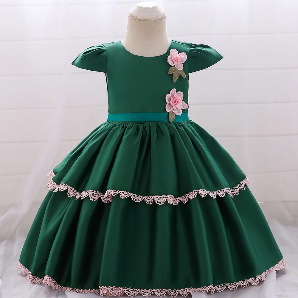 Children Girls Dress Kids BabyToddler Princess Infant Birthday Party Flower Lace Ball Gown Baby Dresses Vestidos 0-2T S9050 | Детская