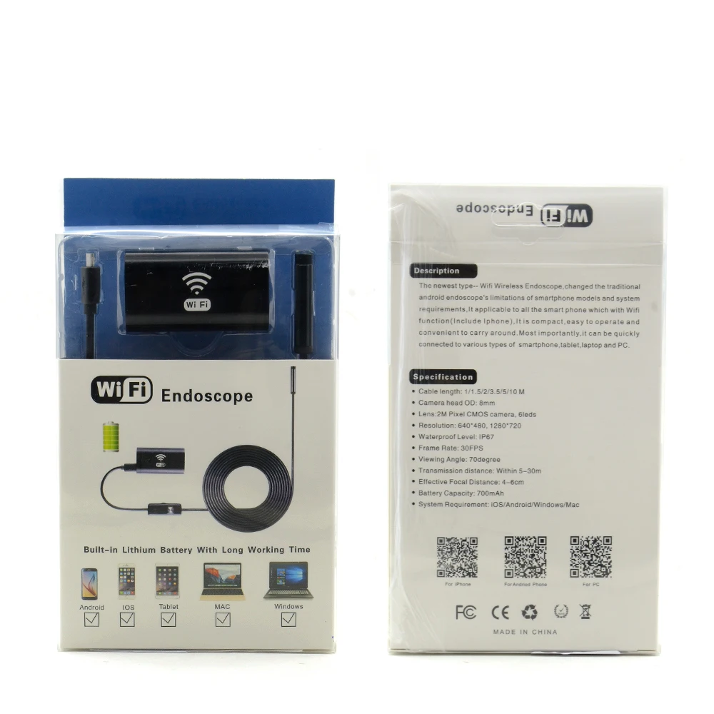 3 5 м беспроводной Wi-Fi эндоскоп 8 мм Android камера бороскоп HD 720P водонепроницаемый