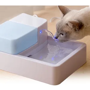 Светодиодный + УФ стерилизатор 1,8л, автоматический фонтан для воды для домашних животных, 12 В, безопасная питьевая фильтр-миска для собак и кошек