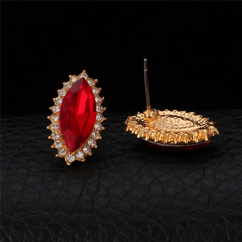 U7 Розовый Кристалл Серьги 7 Цвета Роскошный Горный Хрусталь Ювелирные Изделия