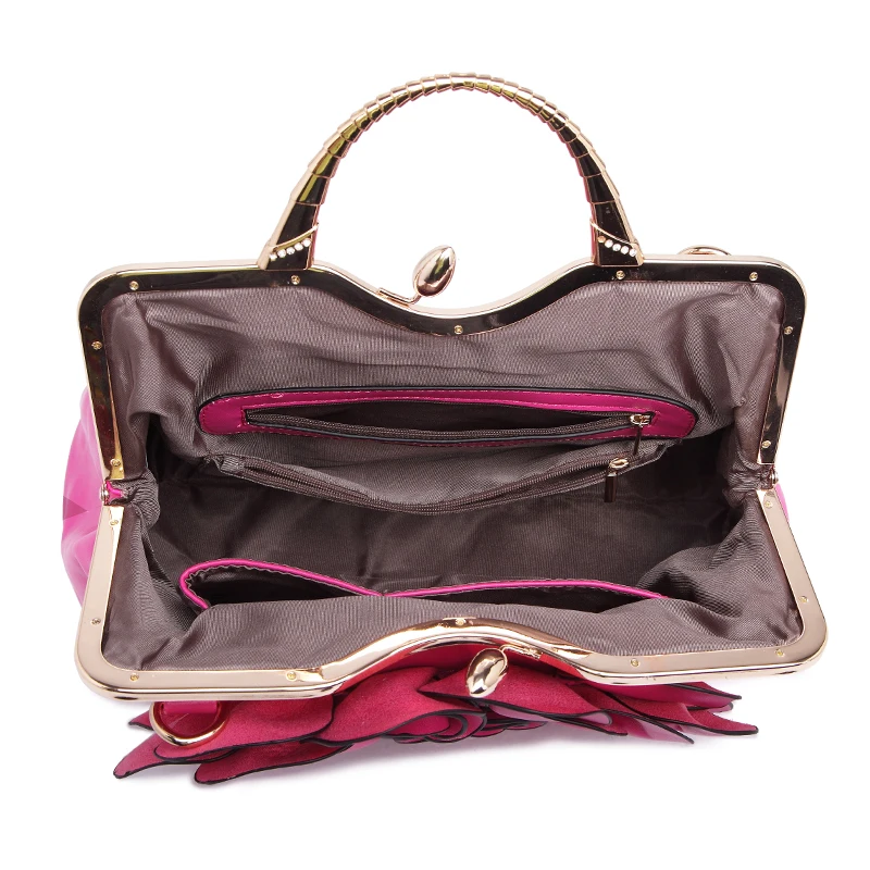 

High Quality Women Handbag Fashion Floral Ladies Tote Big Rose With Diamond Hasp Women Bag Female Bolsas Messenger Bags C0502/l