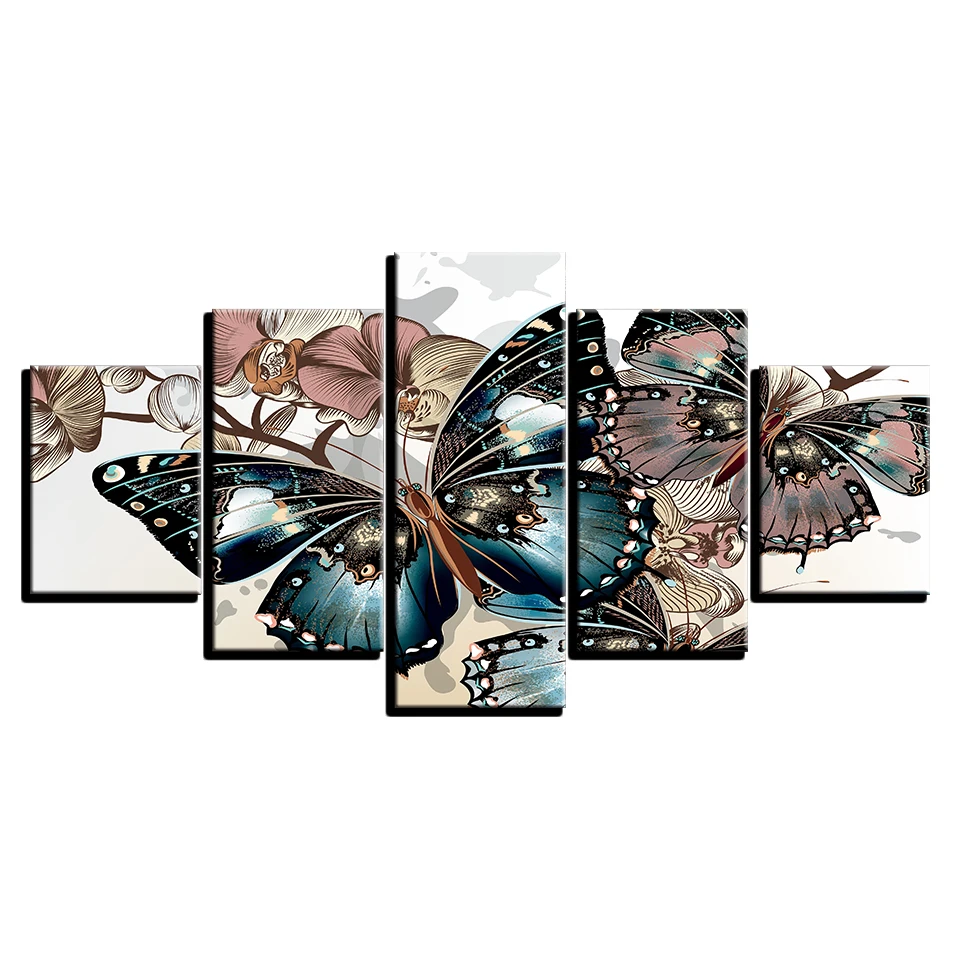 Холст Картины рамки HD Печать Wall Art Flower фотографии 5 шт. с абстрактным цветочным