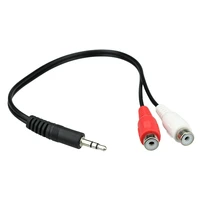 3 5mm stero male to dual rca female short audio adapter cable for computer and dvd player