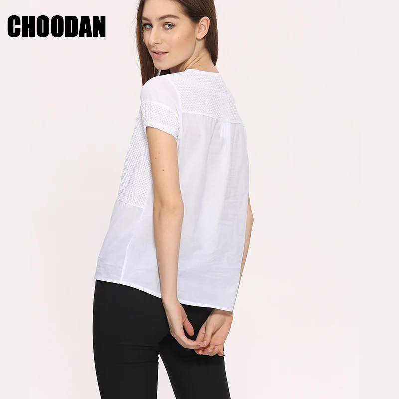 Женская блузка с 3D вышивкой летняя короткими рукавами в Корейском стиле|shirt