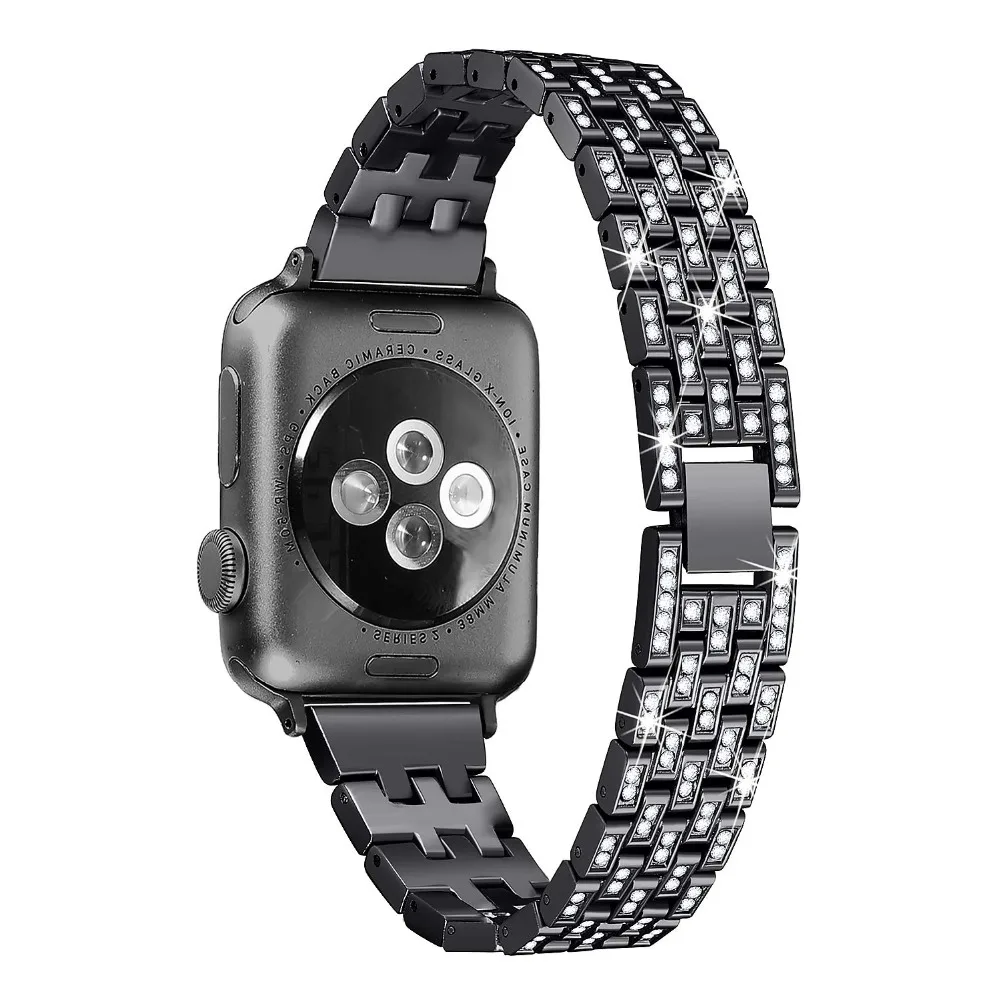 Ремешок Joyozy из нержавеющей стали для Apple Watch, стразы, бриллиантовый ремешок, 38 мм, 42 мм, серия для Apple Watch, 40 мм, 44 мм, серия