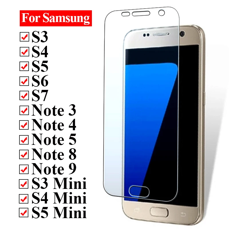 Protective glass for samsung s7 s6 s 7 6 on galaxy samsyng galxy s5 s4 s3 mini protector note 5 4 3 tempered screenprotector | Мобильные