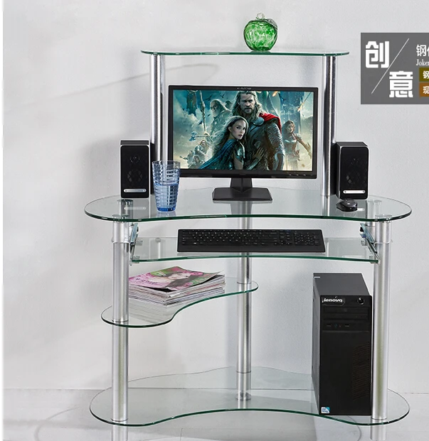 Компьютерный стол .. простое стекло рабочего стола домашний стол. творческий