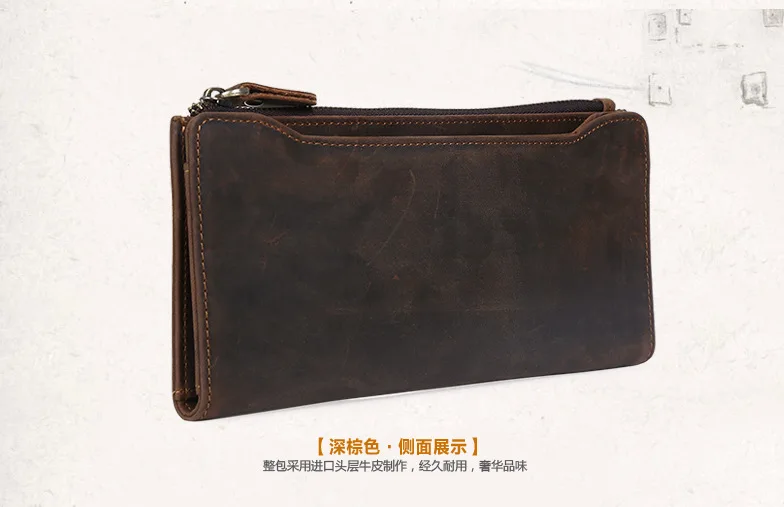 2018 роскошный мужской и женский длинный тонкий кошелек из натуральной кожи