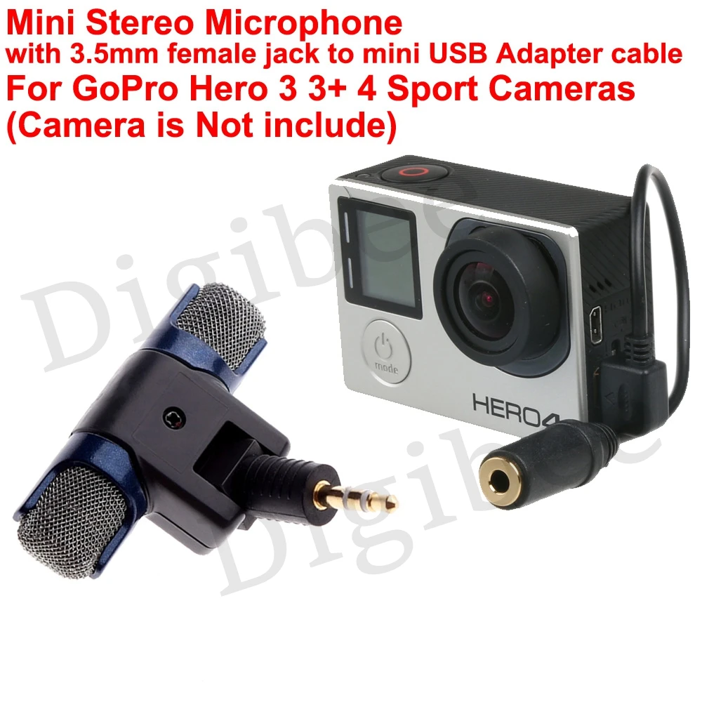 Высококачественный мини внешний стерео микрофон с золотой штекером 3 5 мм на Мини