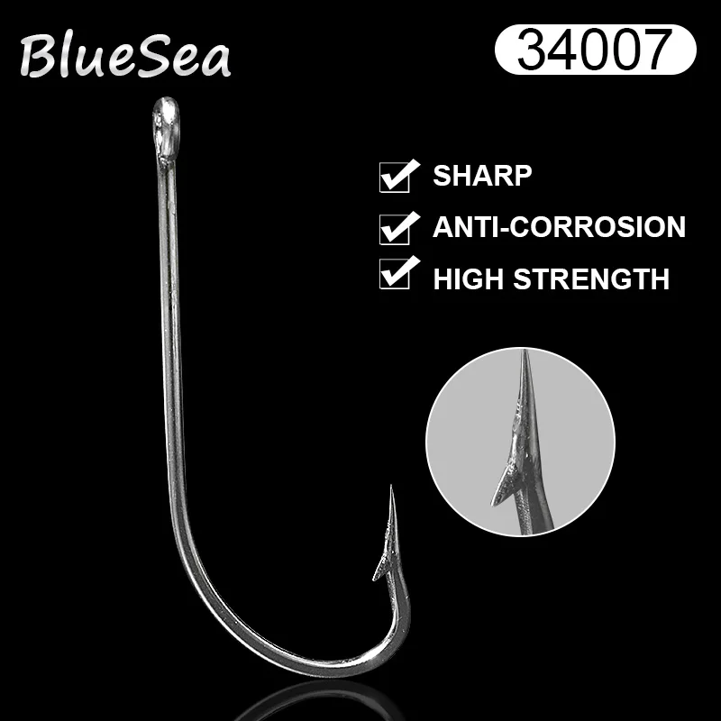 BlueSea 34007 15 шт./упак. Размеры 3/0-10/0 Нержавеющая сталь O'Shaughnessy удлиненное крючки большой морской окунь рыболовные крючки