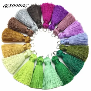 Assoonas L87,4 см, шелковые кисточки, diy серьги подвески для женщин, Колечки, ювелирные аксессуары, ювелирные компоненты, ручная работа, 2 шт.лот