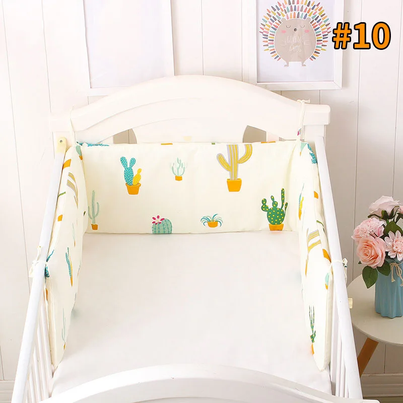 style 10 Cotton Baby Bed Bumpers Newborn Bed Safety Rails Anti-collision Infant Crib Protector Cushion Kids Crib Bumper Baby Bedding - Color: style 10