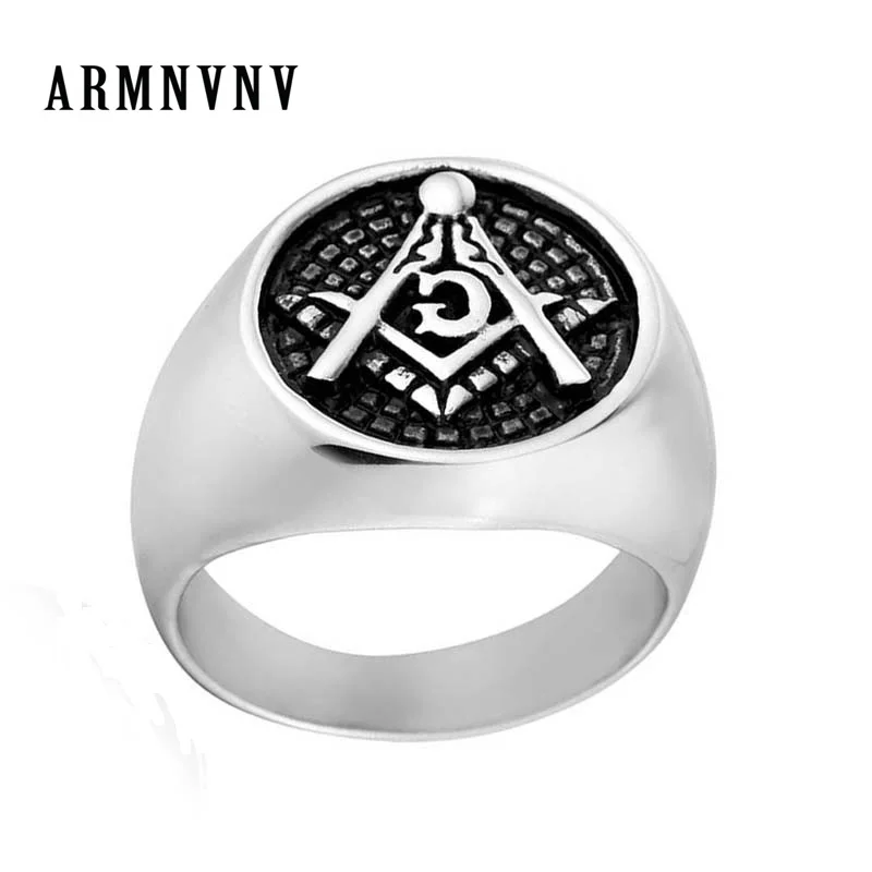 Мужские кольца ARMNVNV из титановой стали классические масонского цвета в стиле