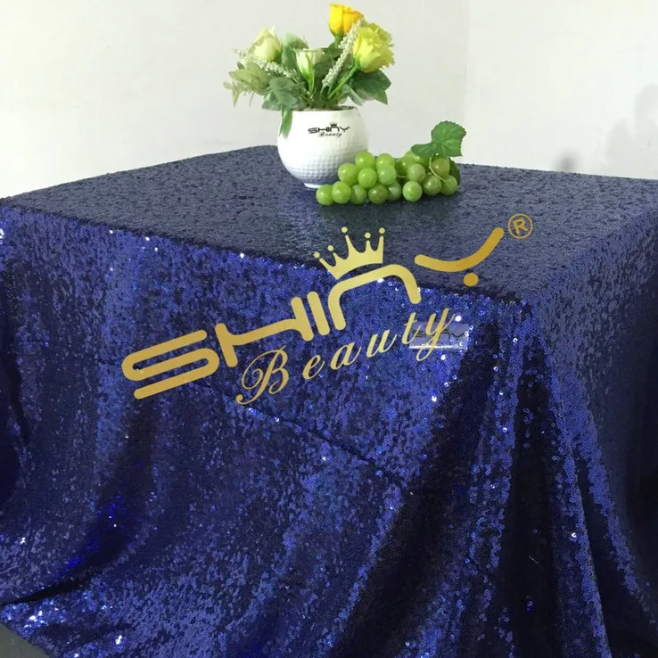 ShinyBeauty 60x102 in-150x260cm, королевский синий/розовый/розовое золото, скатерть с пайетками/скатерть/накладки на стол для свадьбы/вечерние/мероприятия - Цвет: Navy Blue Color