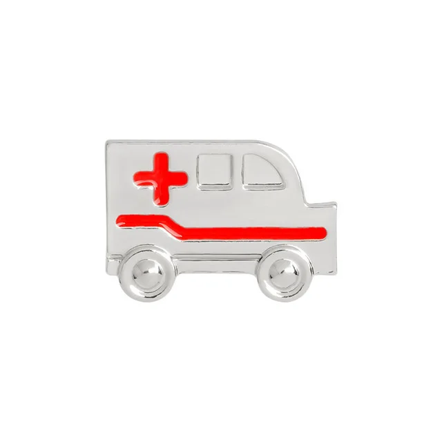 Enacolor 2018 New Hospital Ambulance Brooches Pins Gold Metal Enamel Broach Collar Pin for Doctor Gifts Jewelry | Украшения и