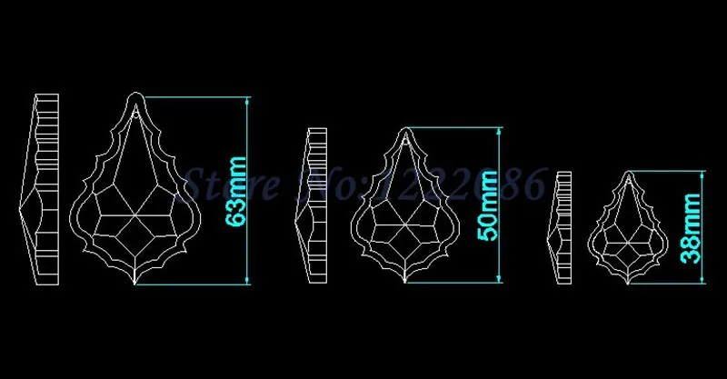 Листовые украшения из 5 французский срез 76 мм Кристальные подвески для люстр|crystal