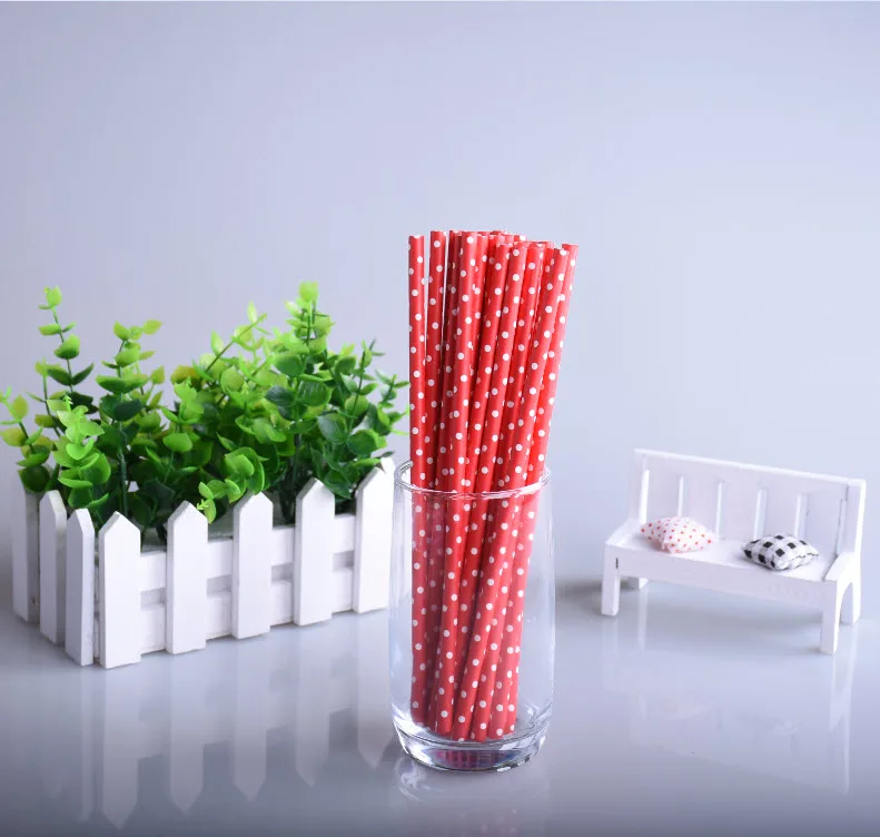 25 шт милое в горошек бумажные соломинки для детей день рождения Свадебные