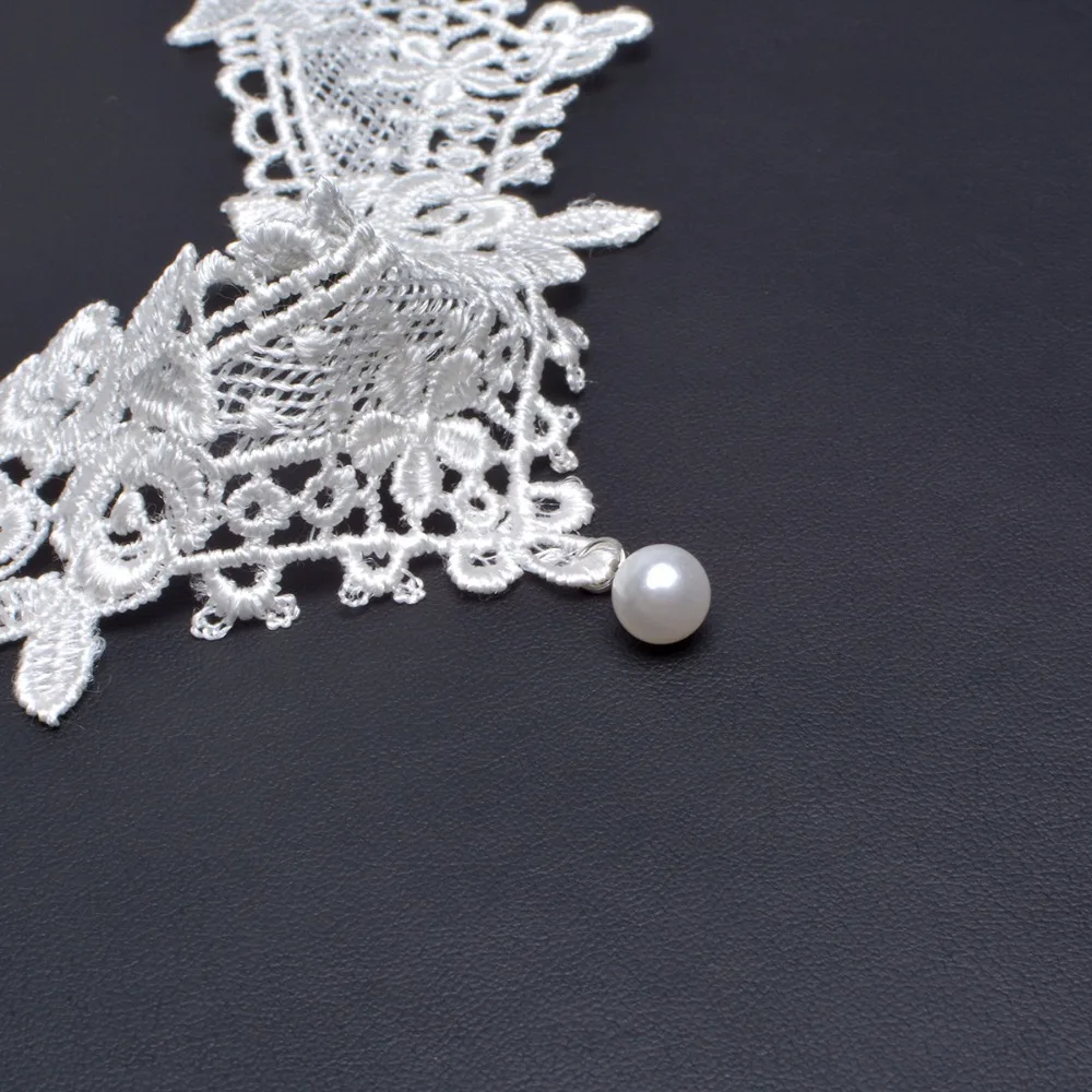 Винтажный кружевной чокер JOUVAL Белый Готический ожерелье для женщин с