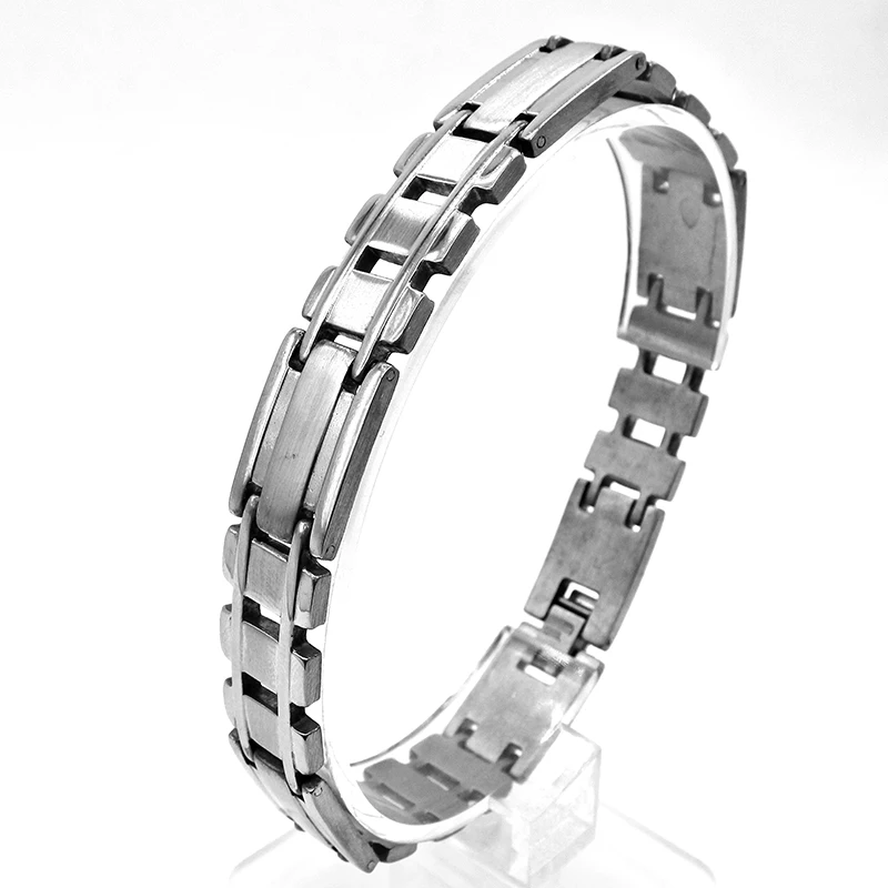 AMUMIU мужские серебряные браслеты из нержавеющей стали звеньев цепи и манжеты