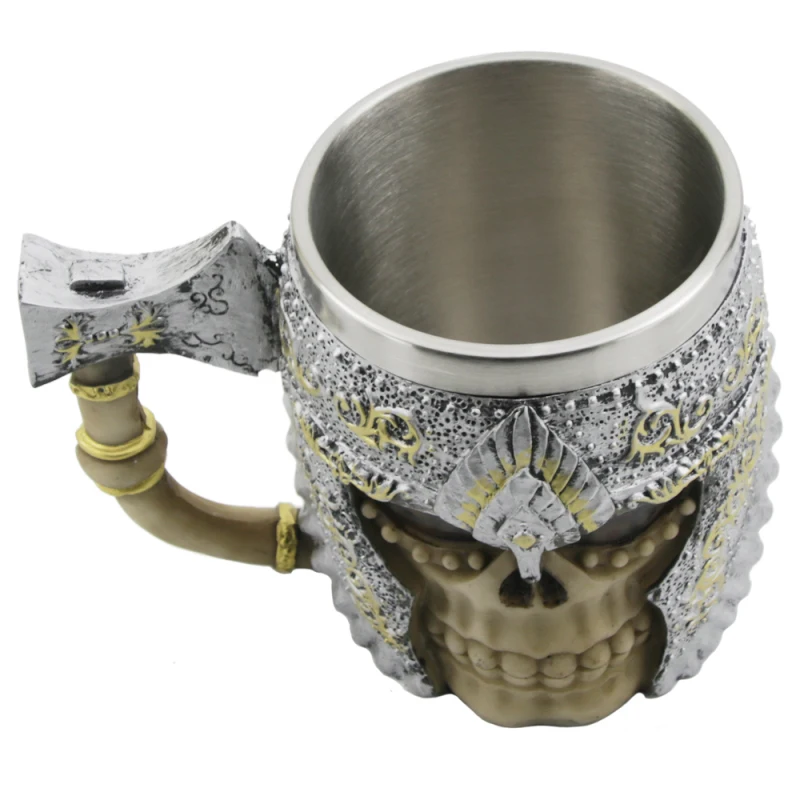 1 шт. battleox кружка череп Viking Череп шлем с рогами Tankard Warrior Готический питьевой