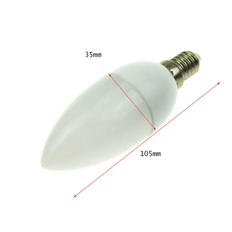5 шт в упаковке 3 Вт светодиодный лампы форме свечи E14 E27 B22 B15 110V 220V штык Свеча