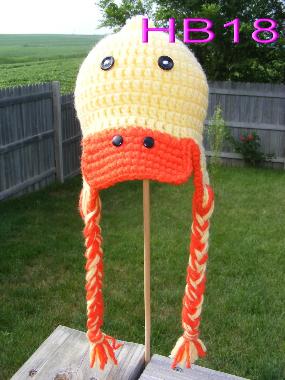 free shipping children's Earflaps hat 100% cotton Baby Boy Girl Crochet yellow Duck Hat Costume Infant Halloween Costumes | Детская