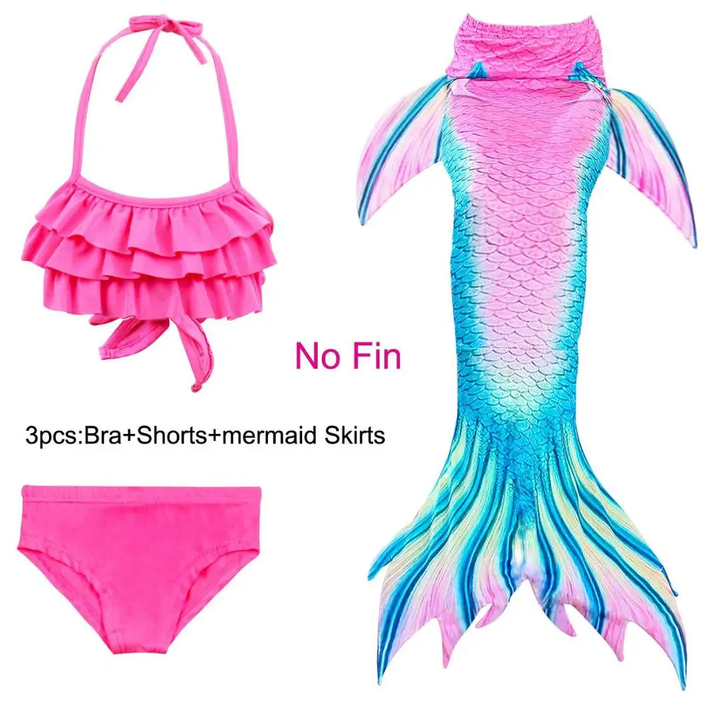 Mermaid 5 Купальный костюм для девочек; Костюм Русалки с хвостом для маленьких детей; Костюм Русалки Ариэль; детский купальный костюм; купальный костюм без плавника - Цвет: Mermaid 5