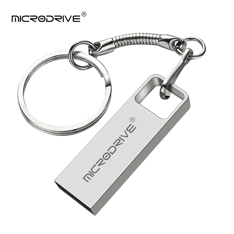 Серебристый/черный металлический флеш накопитель 16 ГБ 32 мини usb 64 128 2 0 брелок