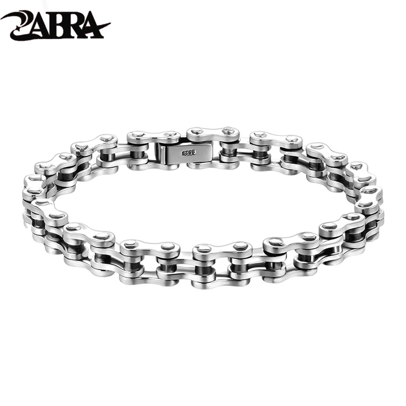 

ZABRA Biker Bracelet Solid 925 Sterling Silver Bracelets Men Link Chain High Polished Handmade Vintage Punk Jewelry For Female