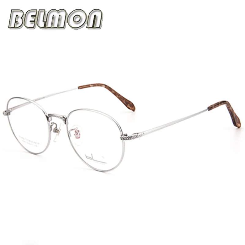 

Spectacle Frame Women Pure Titanium Vintage Round Eyeglasses Men Computer Optical Glasses For Female Male Retro Clear Lens RS354