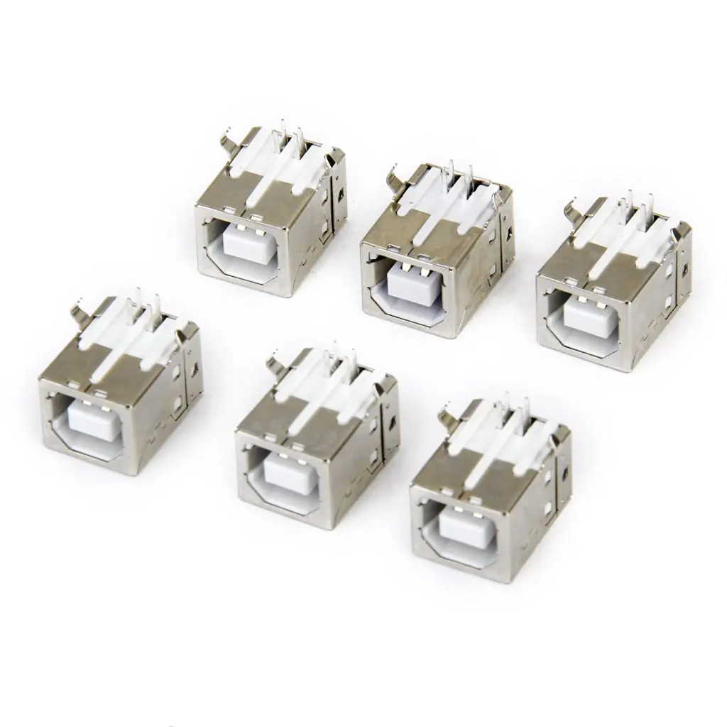 TOP Lot of 6pcs Replacement USB Connector socket Type B Female Right Angle | Электроника