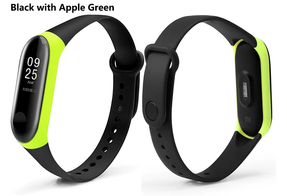 BOORUI mi band 3 ремешка двойной цвет mi band 3 Аксессуары pulseira mi band 3 сменный силиконовый ремешок для xiaomi mi3