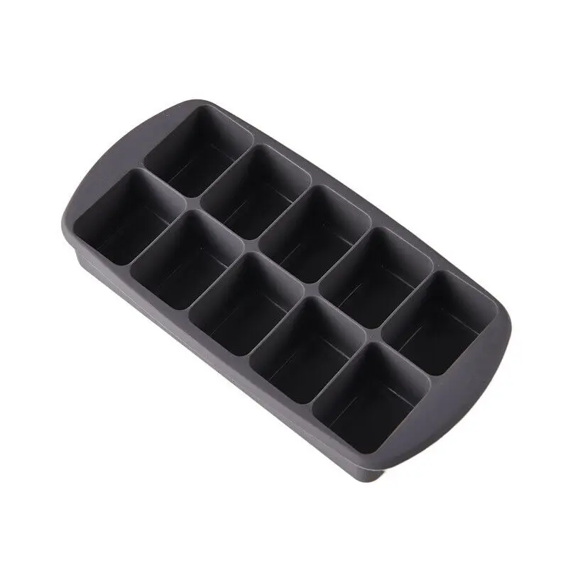 Gray 10 no lid 10-24 Сетки Пищевой Силиконовый поднос для льда фруктовый лед производитель кубиков DIY креативная маленькая форма для льда квадратная форма кухонные аксессуары - Цвет: Gray 10 no lid