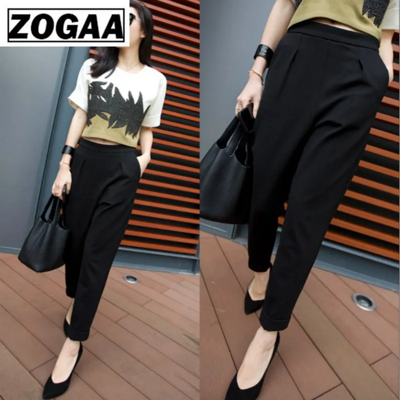 ZOGGA/однотонные обтягивающие строгие женские брюки до щиколотки хлопковые