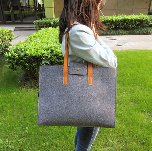 grey felt bag Бренд Sight focus, серая фетровая сумка, сумка через плечо, lightweig, модная сумка для утилизации, женская сумка, vilten tas bolso gris mujer - Цвет: grey felt bag