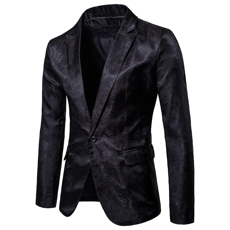 

Spring and Autumn Mens Flower Coats Fashion Casual Blazer Black Red Purple men suit jacket M L XL XXL XXXL