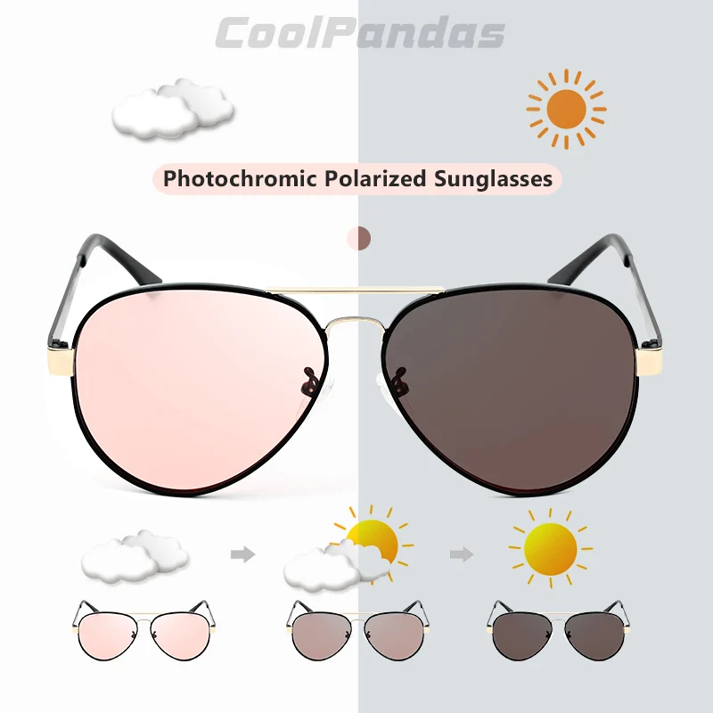 

2019 Unisex Photochromic Sunglasses Women Men Polarized Candy Colored lens Chameleon Glasses Driving Sun Glasses Oculos de sol