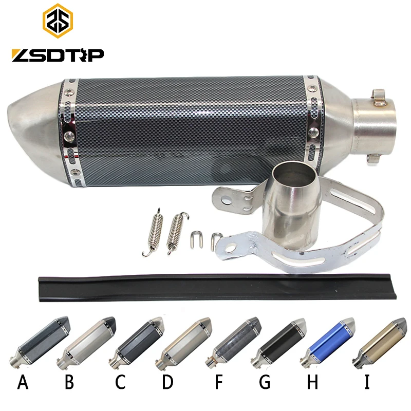 Выхлопная труба ZSDTRP для мотоцикла глушитель со съемным дБ GY6 CBR125 CB400 CB600