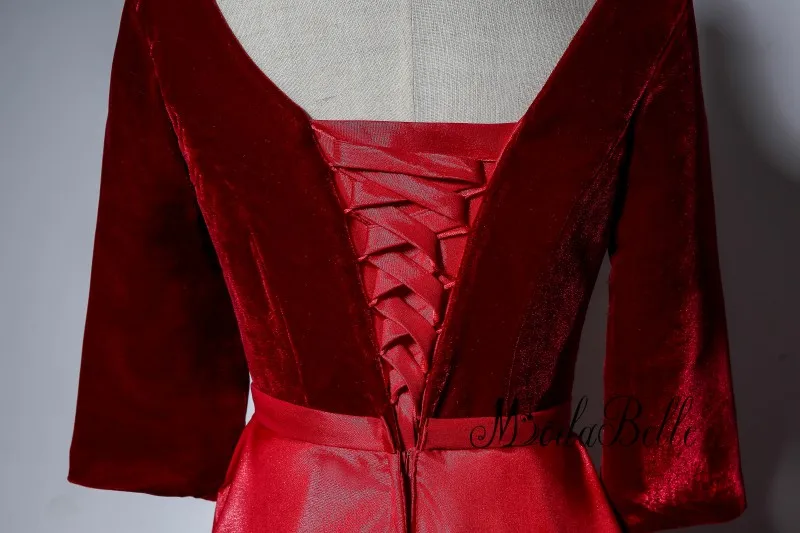 Modabelle простые винно красные вечерние платья с коротким рукавом контрастного