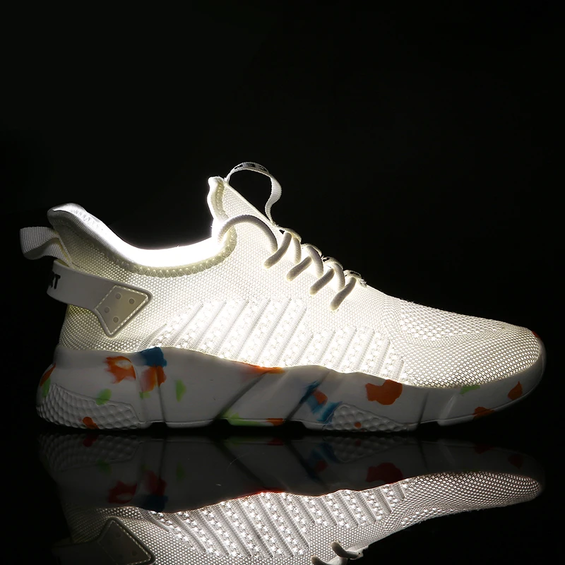 Мужские кроссовки; дышащие кроссовки Flyknit; мужская повседневная обувь; светильник на шнуровке; Мужская обувь; Летняя обувь; Chaussures Hombre