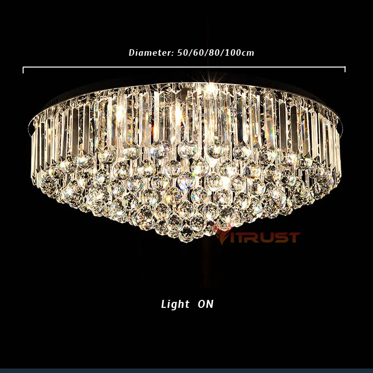 Роскошные хрустальные люстры, Потолочные светильники Светильник ing Lustre простой атмосферный Хрустальный потолочный светильник для гостиной
