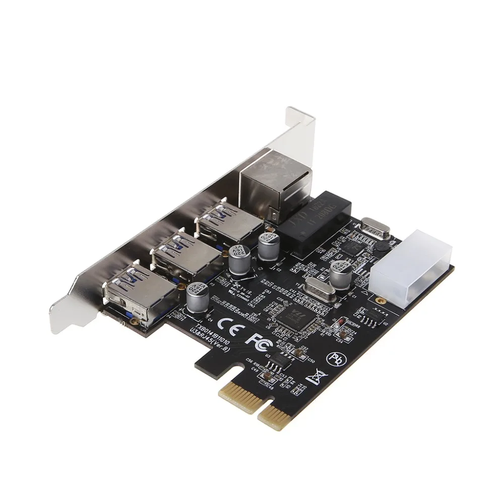 Сетевая карта 1000M Gigabit Ethernet контроллер PCI E Multi I/O USB3.0 3 порта|Сетевые карты| |