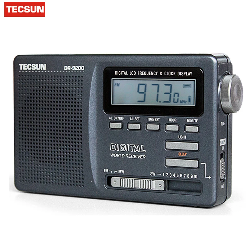 Радиоприемник Tecsun DR-920C Y4139 портативное FM-радио 12 диапазонов с цифровыми часами и