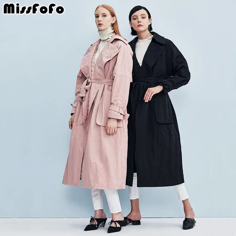 MissFoFo 2017 брендовый костюм из двух предметов пуховик длинный розовый женский Praka