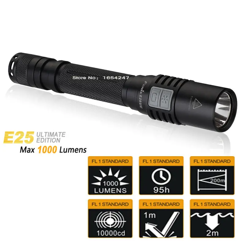 2015 Новый Fenix E25 UE Cree XP-L светодиодный 1000 люмен Ultimate Edition два 14500 литий-ионных